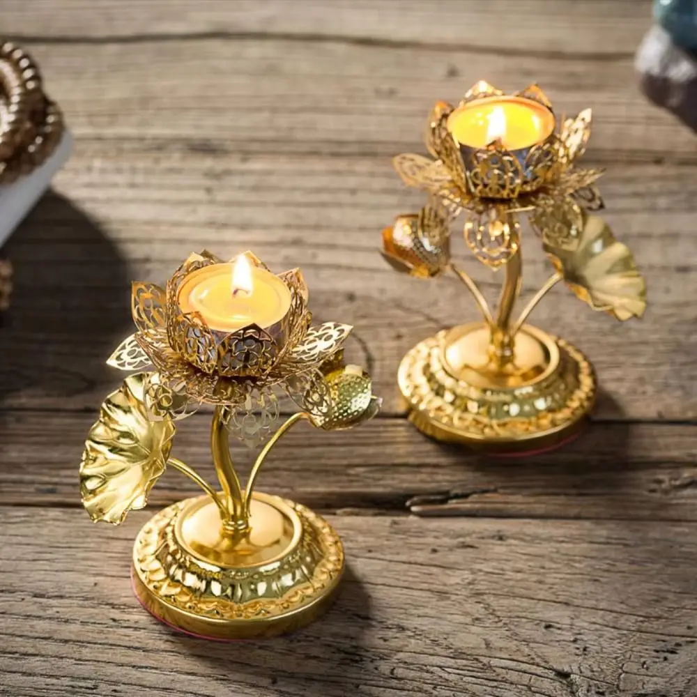 Модный подсвечник для фермерского дома полый в виде лотоса сплав держатель лампы