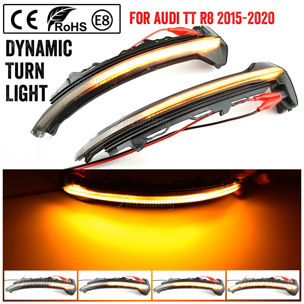 

Suitable for Audi TT / TTS TTRS R8 2015+ Dynamic LED Blinker Indicator Mirror Turn Light Signal Repeater Car Styling Accessories