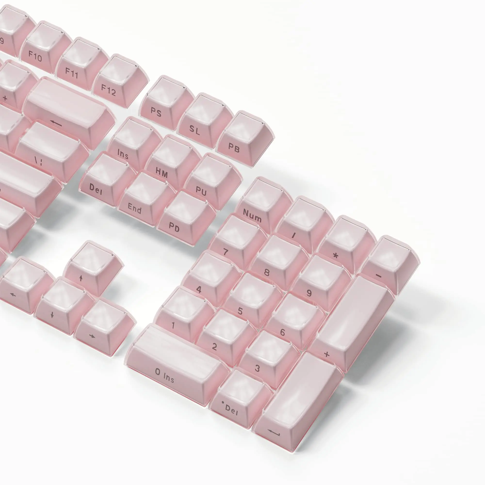 

Колпачки для механической клавиатуры Cherry MX 61 68 113, 104, прозрачные, розовые