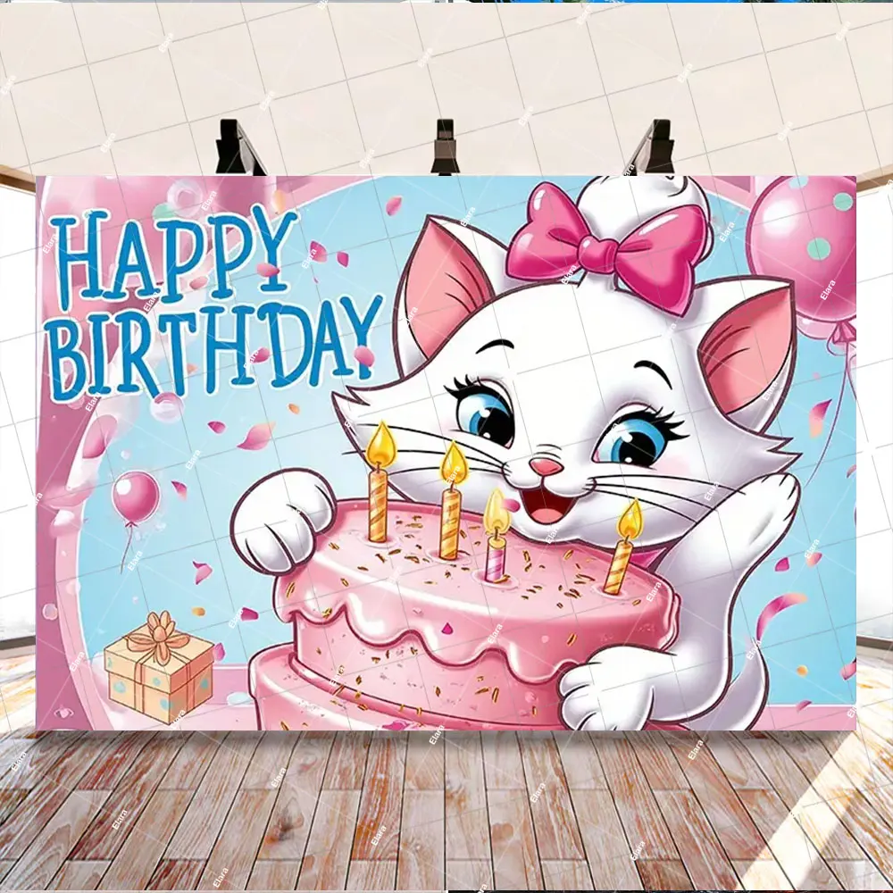 

Виниловый баннер MINISO "Милый розовый кот Мари" для дня рождения