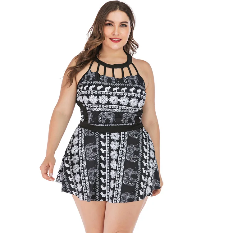 Раздельный купальник с юбкой в виде слона