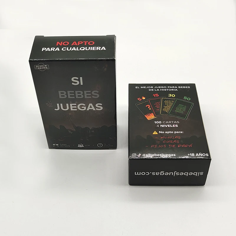 New Arrival Paper Board Game Drinking Cards In Spanish For Party |