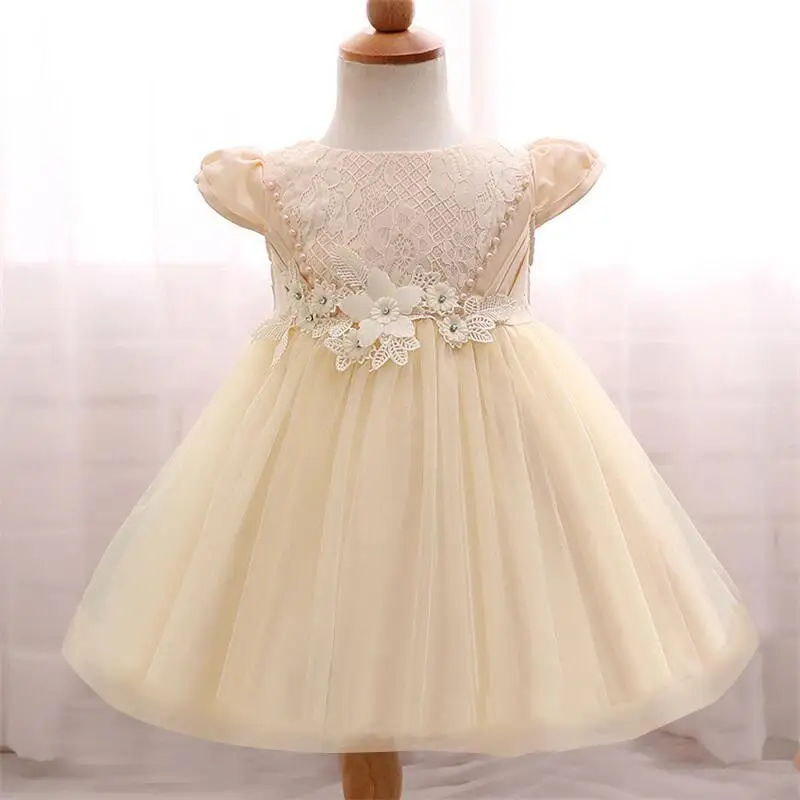 

Детское платье принцессы на 1-й день рождения, с цветами