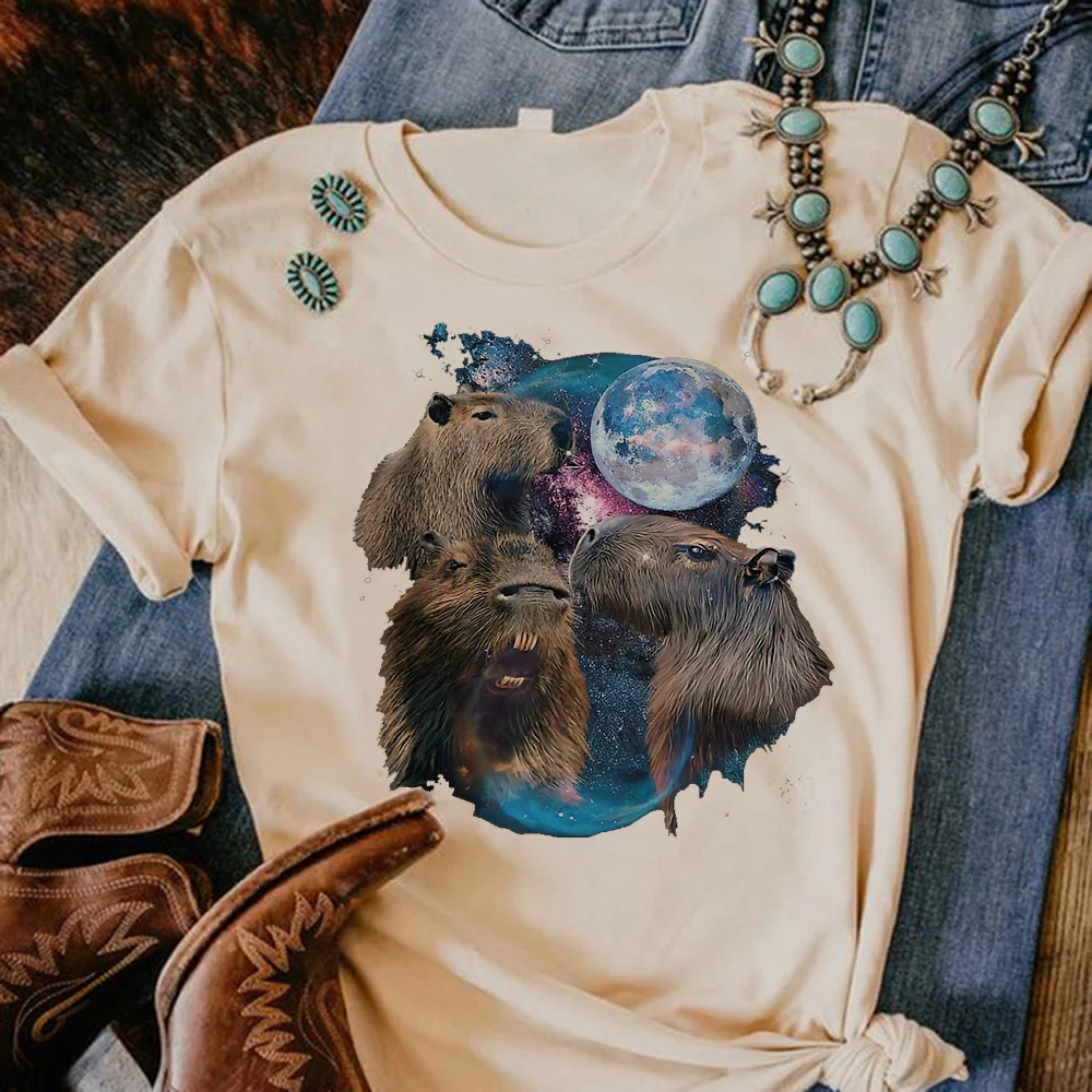 

Женская летняя футболка капбара, забавная Дизайнерская одежда