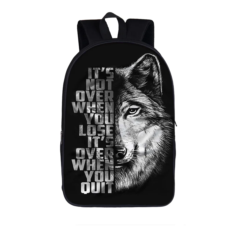 

Cool Wild Wolf Backpack Male Hip Hop Backpack Children School Bags Teenagers Boys Girls Book Bag Men Travel Bag