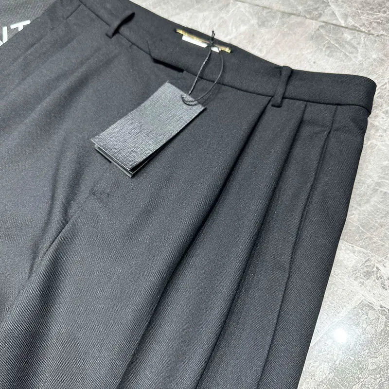 Женские свободные брюки-костюмы черные классические плиссированные брюки с