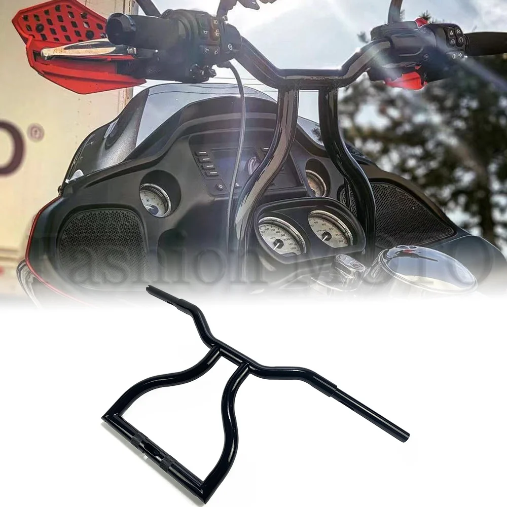 

Motorcycle Handlebar 32mm 1-1/4 inch Ape Hanger T Bar For Harley Road Glide 2014-2023 Motorcycle Steering Wheel Black