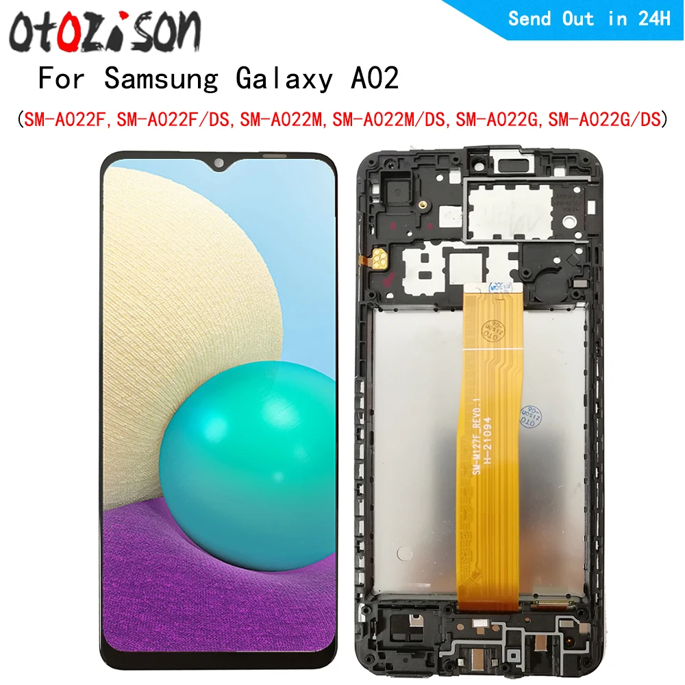 Экран 6,5 дюйма для Samsung Galaxy A02 SM-A022F, SM-A022F/DS, SM-A022M, ЖК-дисплей, сенсорная панель, дигитайзер с рамкой в сборе
