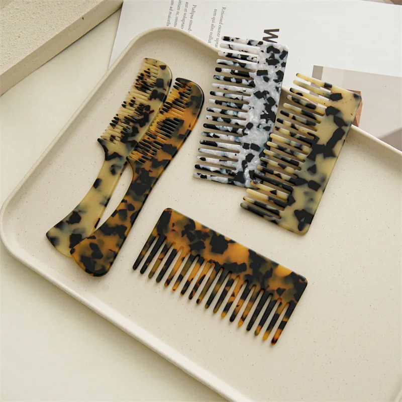 

Fashion Acetic Black Combs Massage High Quality Comb Double Pinion Hair Styling Comb Hairdressing Tools Hair Care Leopard Gift