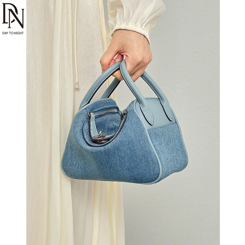 DN Luxury Crossbody Bags for Women Denim Embroidery Women's Handbag Fashion Zipper Closure Ladies Purse