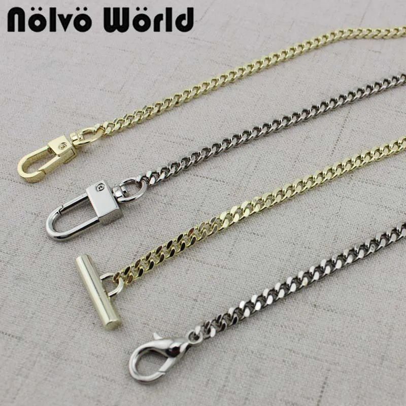 1 piece,60-140cm Light Gold Silver 5mm wide tiny chain in 4 kinds Buckle for repair ladies bags purse chain strap