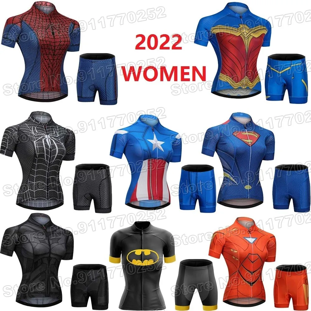 Женский комплект из джерси и комиксов одежда для велоспорта с героями