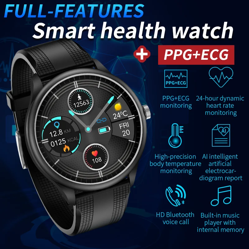 

M10 PPG+ECG Health Men Women Smart Watch Adults Sport TWS Blue Tooth Headset Sopport