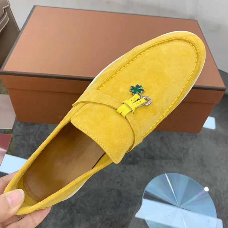 Shoes For Women Loafers Men Shoes 2023 Summer Fashion Casual Luxury Brand Designer Leather Ladies LP Loafers Casual Shoes