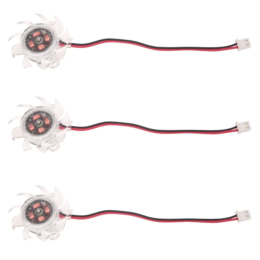 

3 x 35mm 12V Clear Plastic Computer VGA Video Cooler Card Cooling Fan