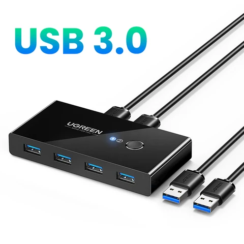 UGREEN USB Schakelaar USB 3.0 2.0 Switcher voor Xiaomi Mi Box Toetsenbord Muis Printer Monitor 2 PCs Delen 4 Apparaten USB schakelaar