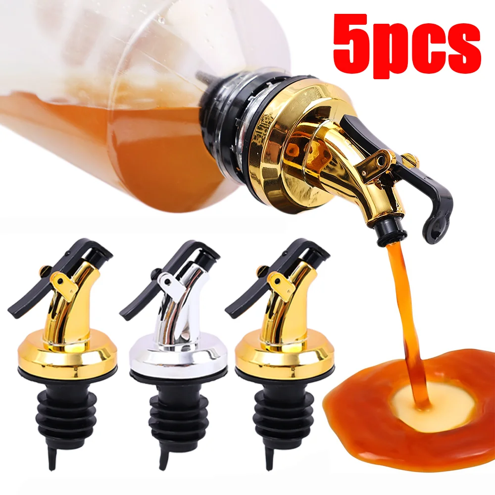

Oil Bottle Stopper Food Grade Rubber Seal Wine Pourer Lock Plug Sealing Leak-proof Nozzle Sprayer Liquor Dispenser Kitchen Tool