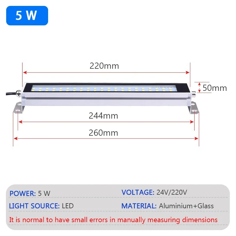

Светодиодный 24 ~ 230 В IP67 Станок Рабочий свет Водонепроницаемый маслостойкий Взрывозащищенный светильник Лампа для токарного станка с ЧПУ Лампа из алюминиевого сплава для мастерской