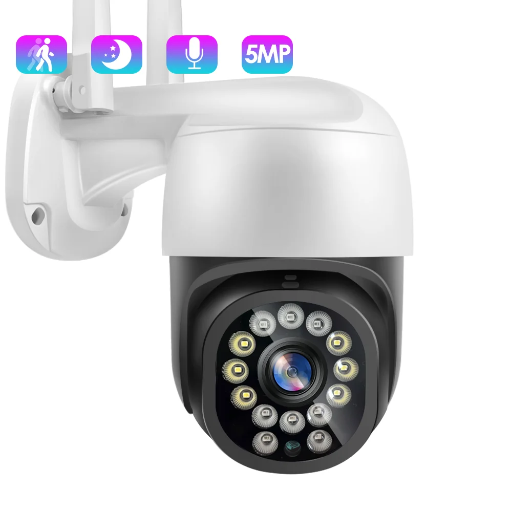 

5MP PTZ Wifi IP Camera 1080P AI Human Detect Outdoor Auto Tracking 4X Digital Zoom H.265 P2P 2MP Wireless CCTV Security Camera