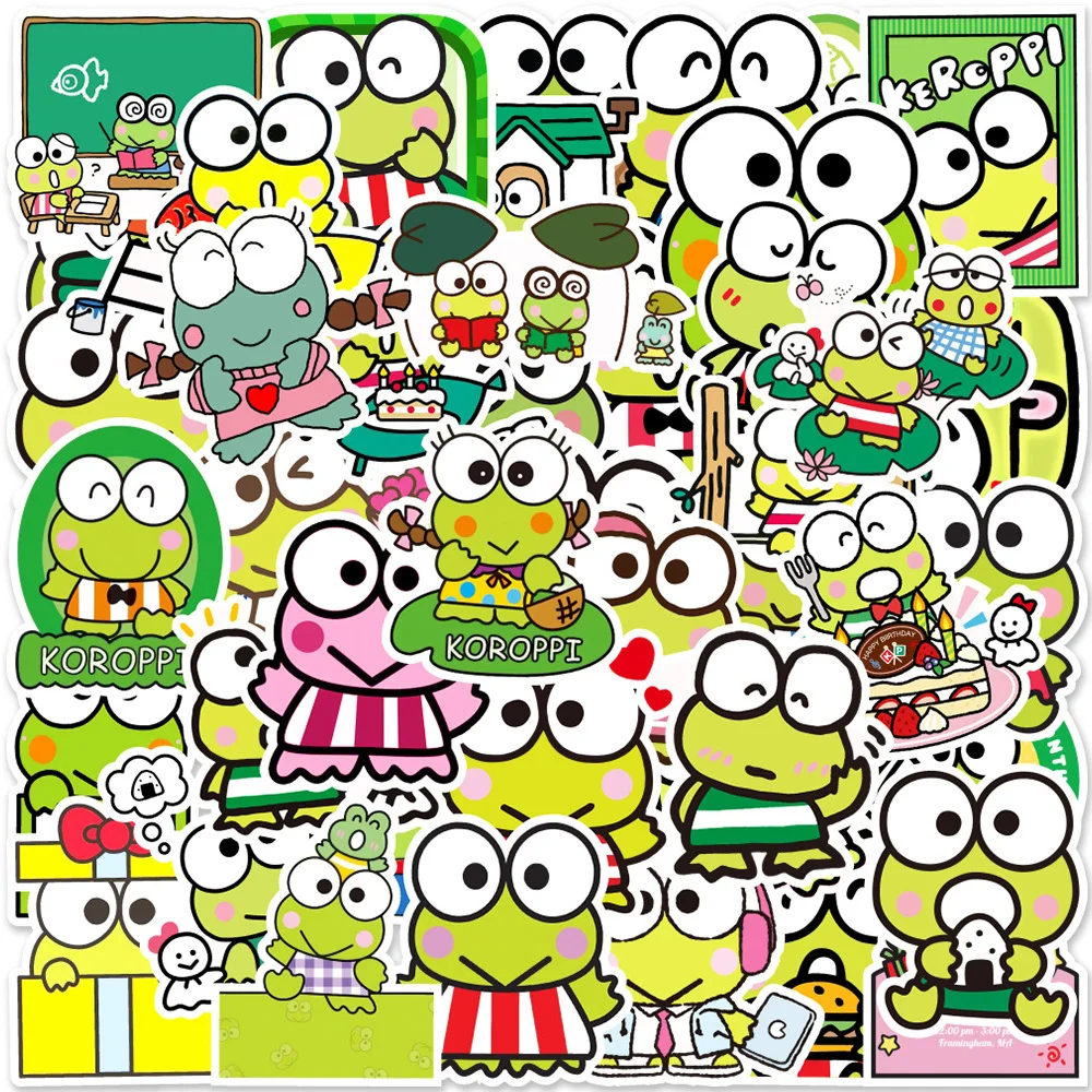 Стикеры Kawaii Big Eye Frog Kero Keroppi для детей водонепроницаемые виниловые наклейки сделай
