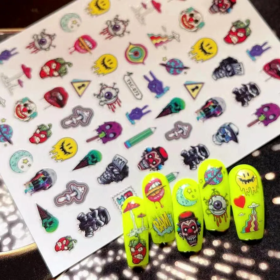 TSC-72 punk skull game serie movie film DESIGNS COOL 3d nail art stickers decal silder template diy nail tool decorations
