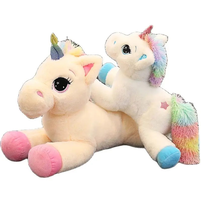 

40cm~80cm Rainbow Unicorn Plush Toys Super soft Kids Toys Stuffed Cartoon Animal Baby Doll Children Christmas Birthday Gift
