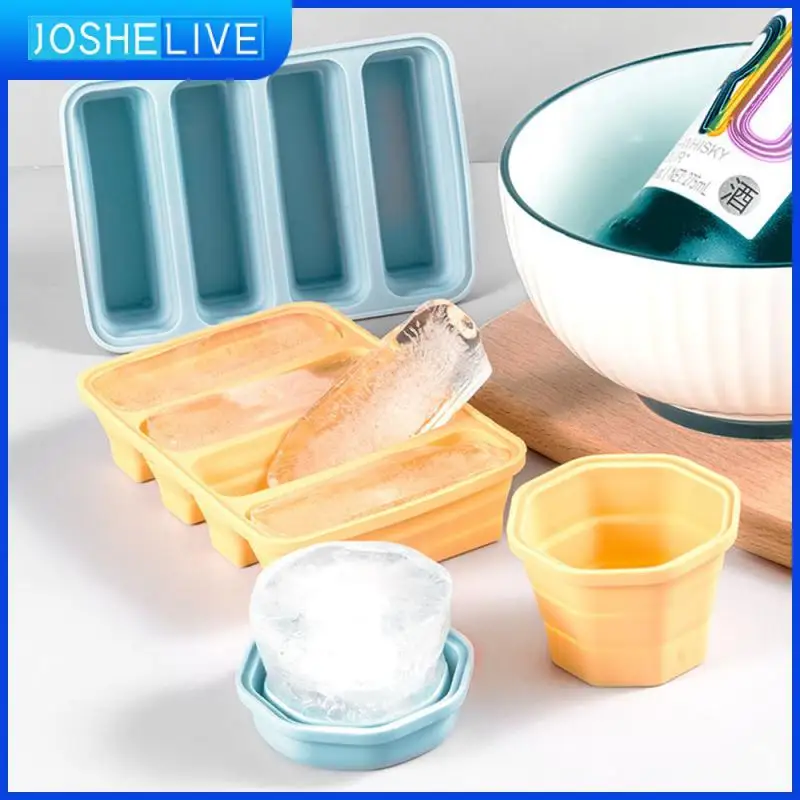 

Складная форма для льда, лоток для льда с крышкой, шестигранная силиконовая льдогенератор, товары для летней вечеринки, прямоугольная льдов...