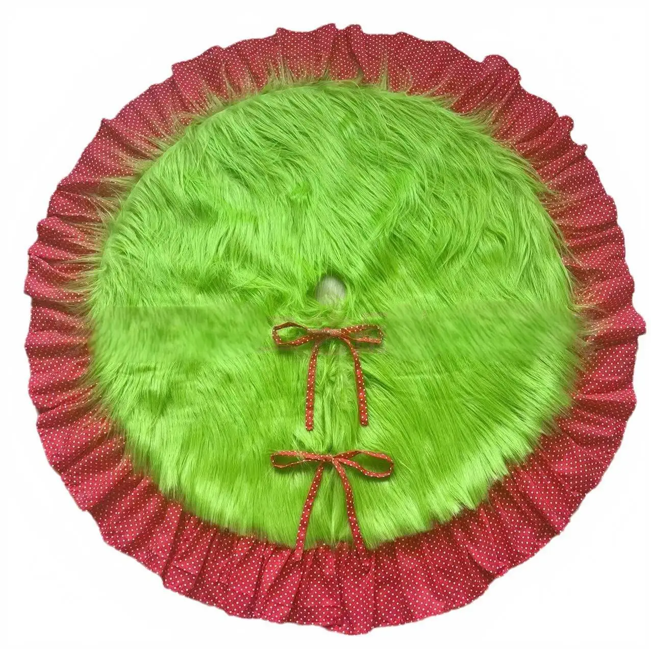 Зеленая юбка для рождественской елки. Плюшевая в виде Большой коврик праздничной