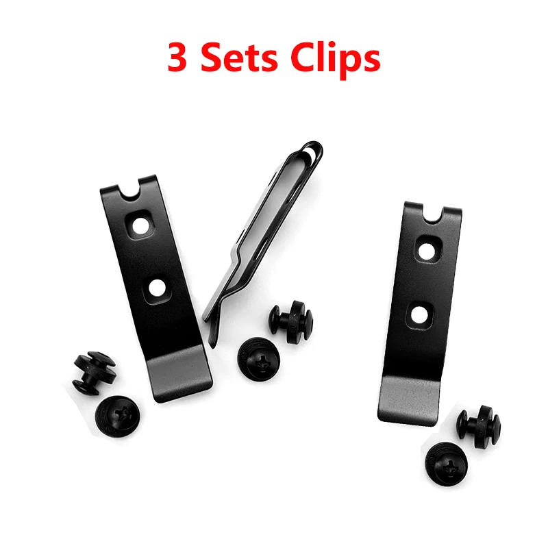 3 Sets Stainless Steel Knife K Sheath Small Scabbards Make Accessories Waist Clips Back Belt Clamps Carring System Tools Parts