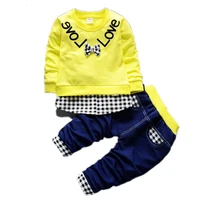 new spring autumn baby girl clothes children boys cotton letter t shirt pants 2pcssets toddler casual costume kids tracksuits