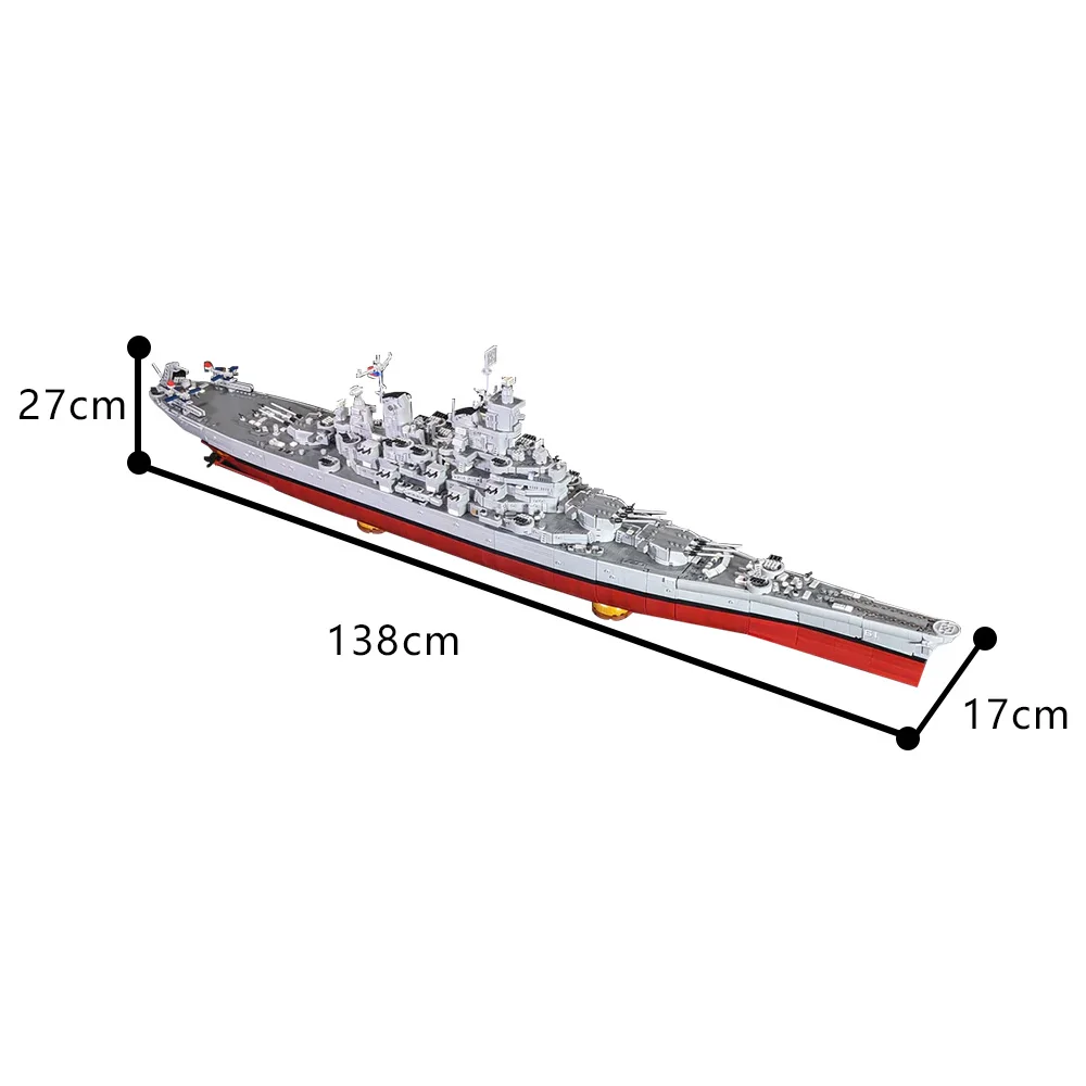 Фото Gobricks MOC USS Iowa BB-61 Модель линкора USS Missouri BB-63 Морские крейсеры класса Lowa Строительные блоки Игрушка в подарок №4