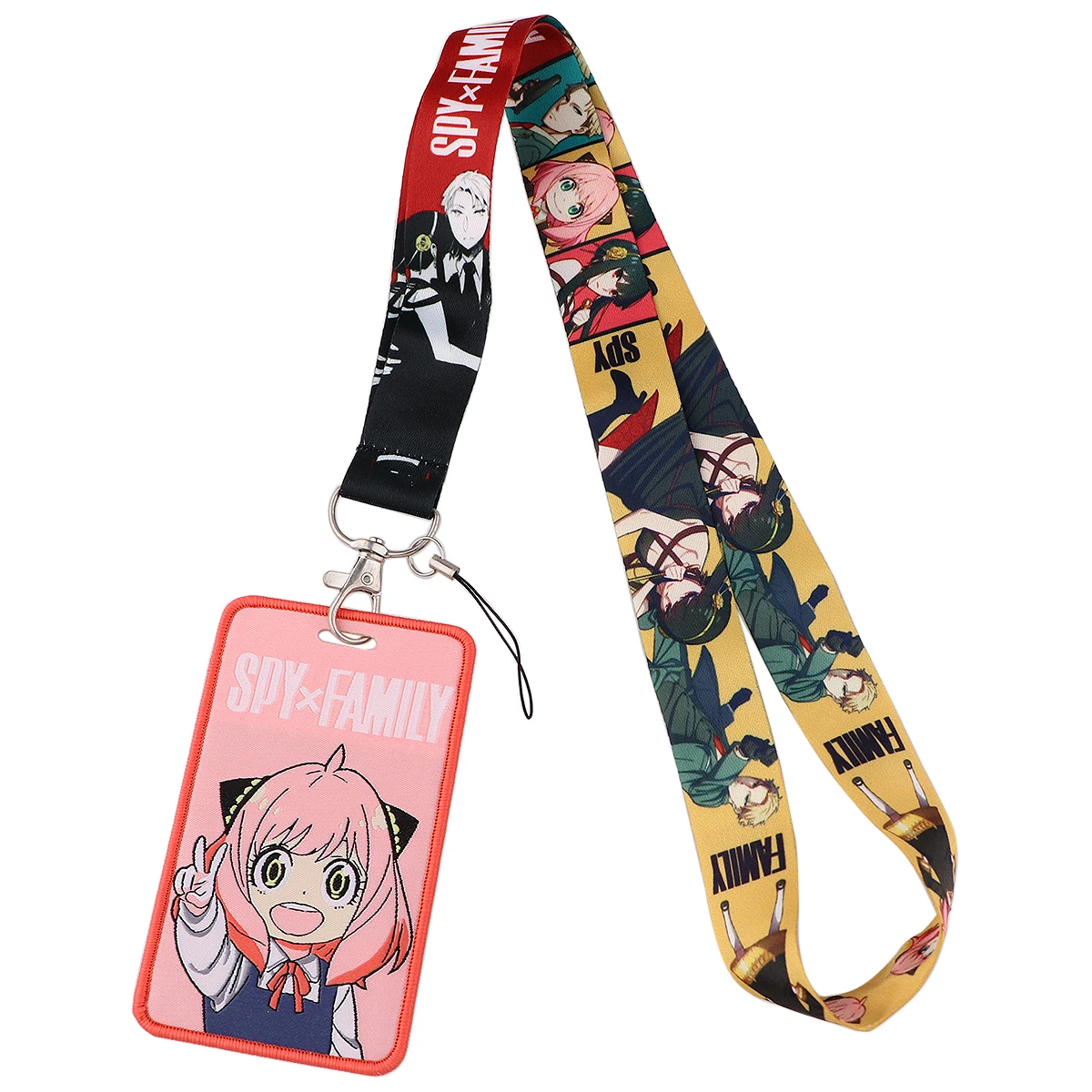

Anime SPY×FAMILY Cute Anya Lanyard ID Card Embroidery Badge Holder Keychain Hanging Rope Keycord Neckband Accessories