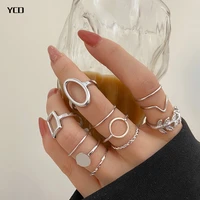 ycd fashion geometric knuckle rings simple gold sliver color joint rings set for women fashion jewelry accessories gifts