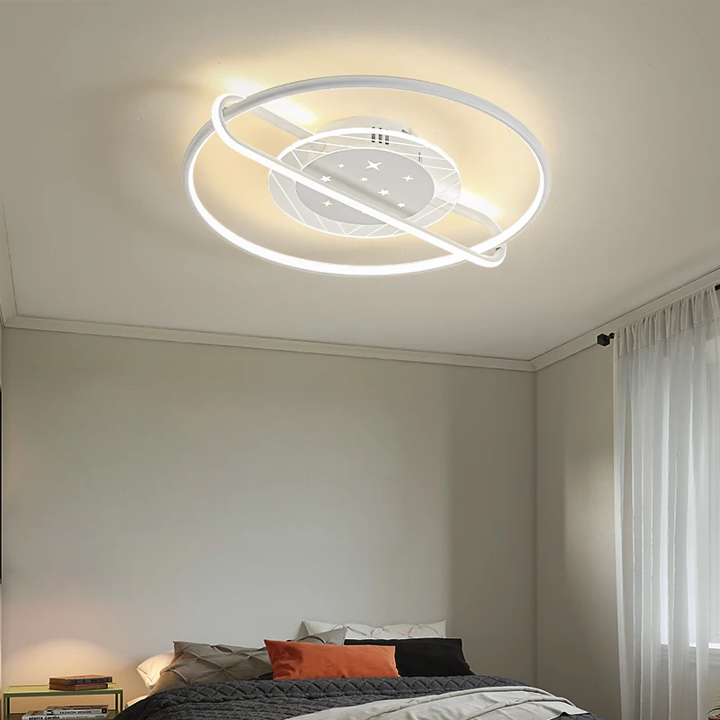 Art Deco Led Ceiling Chandelier For Living Room Bedroom Lustre Planet Ceiling Lamp White Gold Home Decor Fixture Indoor Lighting