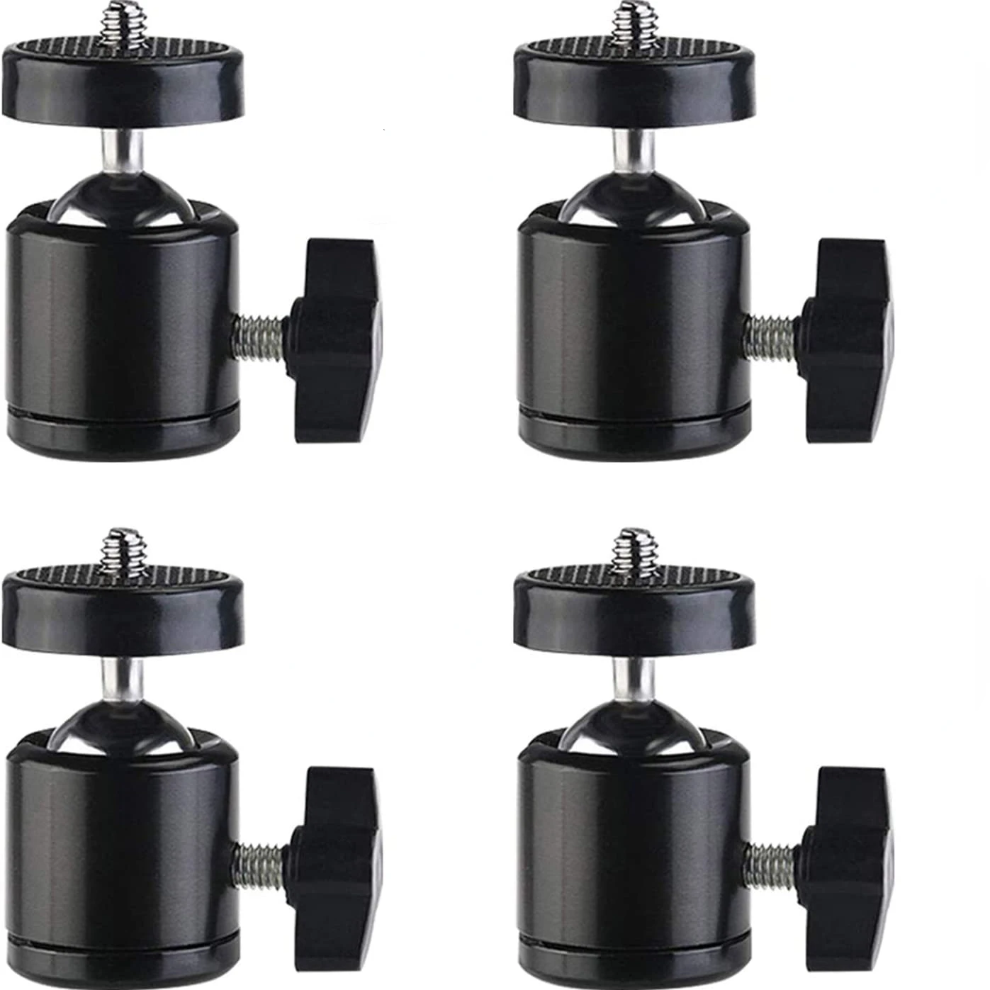 Hot Shoe Mount Adapter 360 Degree Swivel Mini Ball Head 1/4 Tripod Screw Head for Cameras Camcorders LED Video Light, Microphone