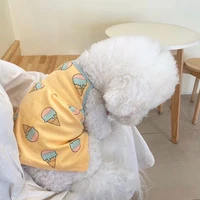 summer thin dog clothes ice cream pet sling teddy bear breathable vest puppy soft pajamas pet supplies