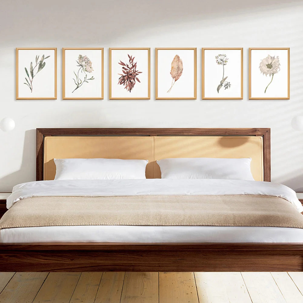 Растительные принты плакаты без рамки декор для гостиной набор из 6 картин на