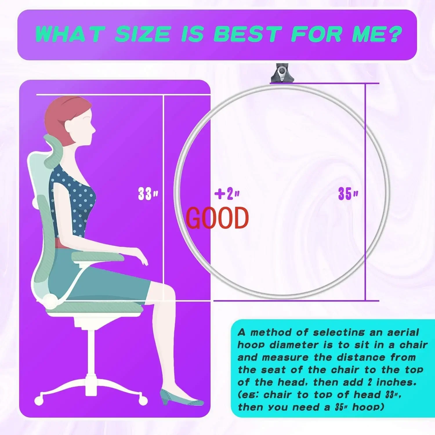 Набор колец для начинающих Aerial Lyra 85 см/90 см набор оборудование йоги детей