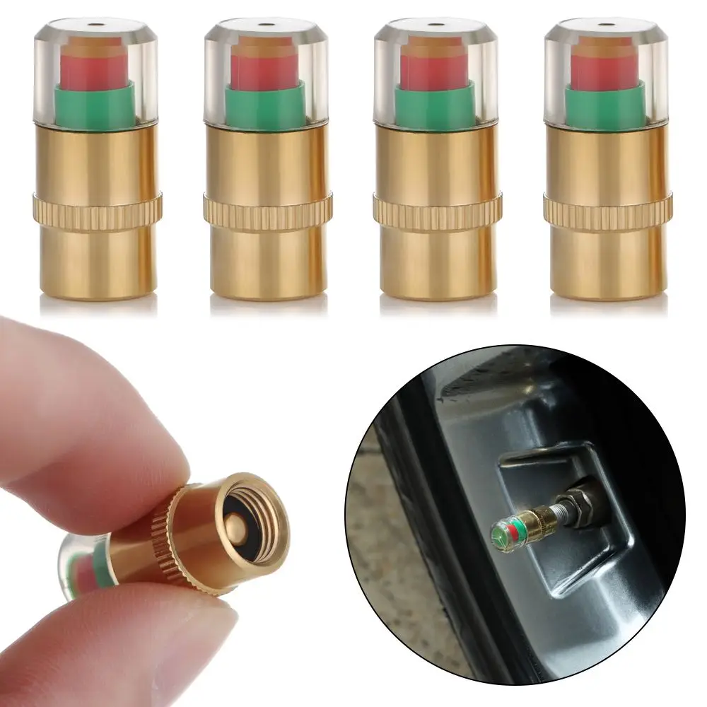 

4 Pcs Car Auto Tire Monitor Valve Dust Cap Pressure Indicator Sensor Eye Alert