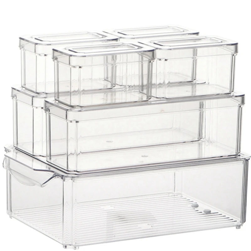 

Set Of 7 Fridge Organisers Stackable Storage Containers With Lids Clear Plastic Storage Bins For Fruits Vegetable