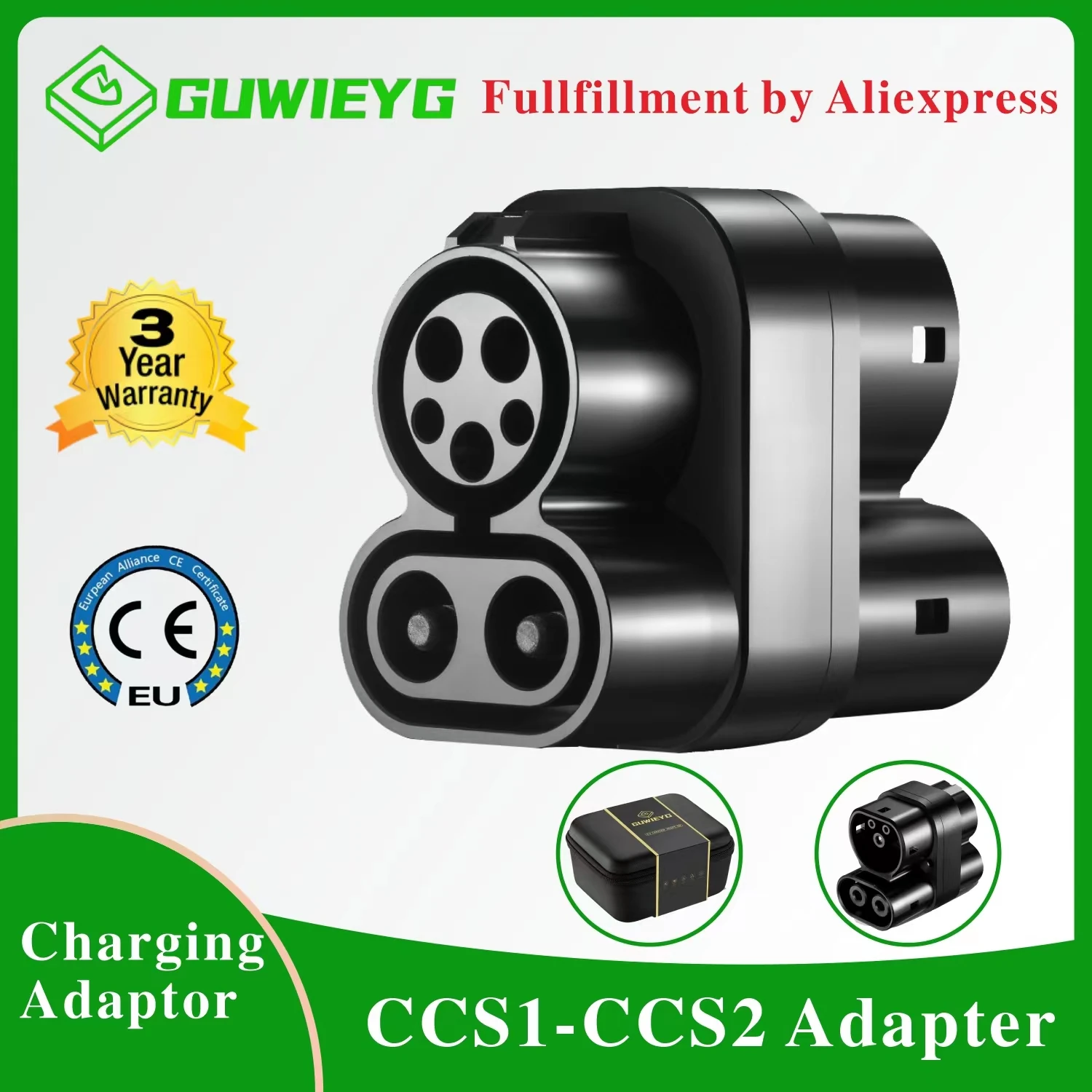 

From CCS1 Charger to CCS2 EV DC 1000V 250A CCS1 To CCS2 Plug Charging Connectors Adaptor EV Charger Connector Adapter