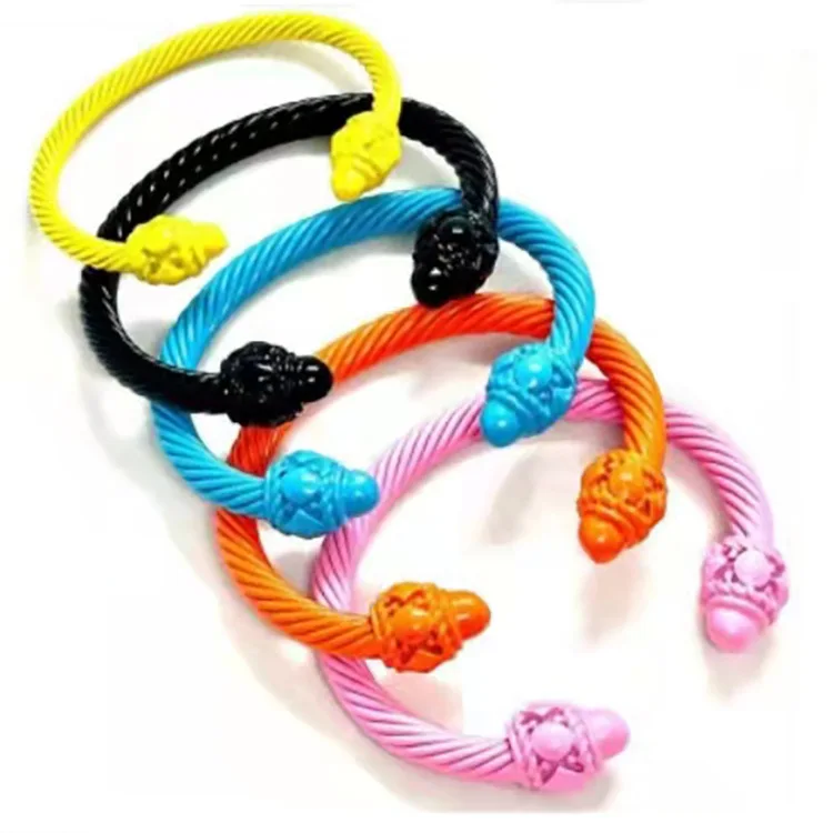 

New Style Color Fashion Heavy Stainless Steel Wire Twist Bracelet for Women Personalized Jewelry Pool Party Accessories Gift