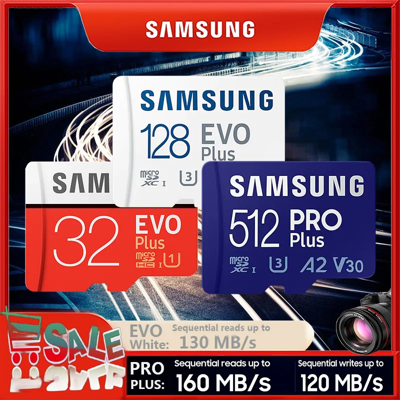  SAMSUNG EVO Plus карта памяти 32 Гб/SDHC 64 Гб/128 ГБ/256 ГБ/512 ГБ SDXC Micro SD/TF флэш-карты MicroSD 