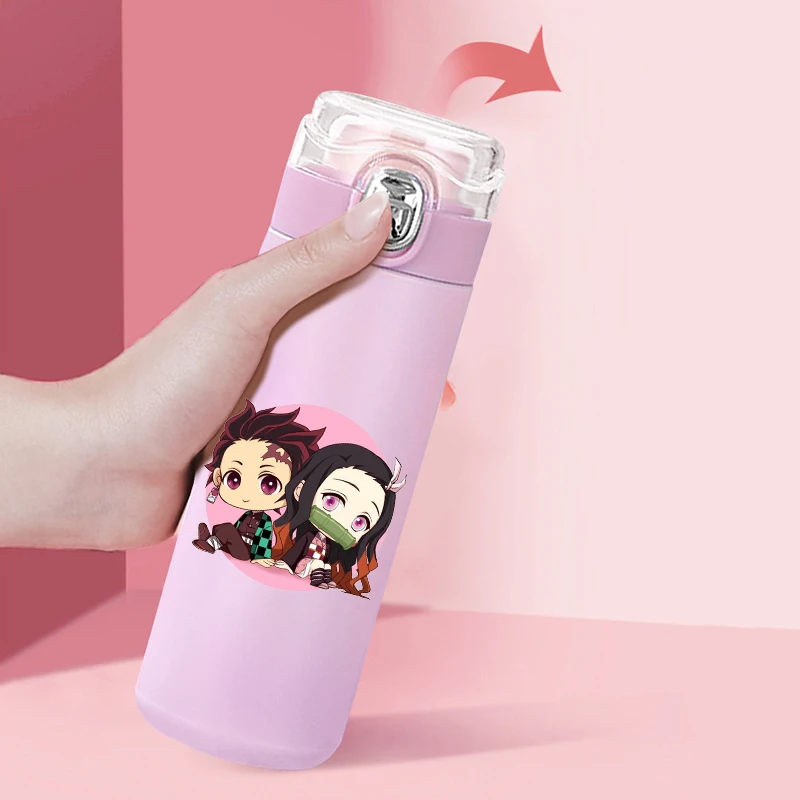 Аниме Demon Slayer с принтом 400 мл термос карманная чашка из нержавеющей стали для кофе