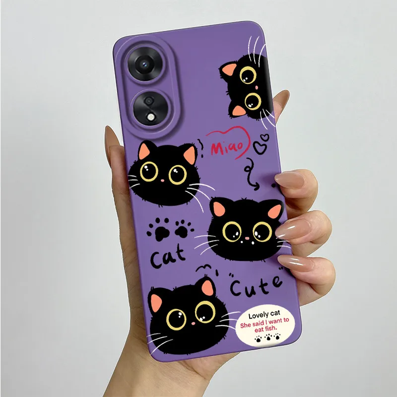 Фото Для OPPO A78 5G A1X 5G чехол Fundas CPH2483 CPH2495 силиконовый мягкий чехол для телефона с милым окрашенным принтом противоударный защитный чехол №4