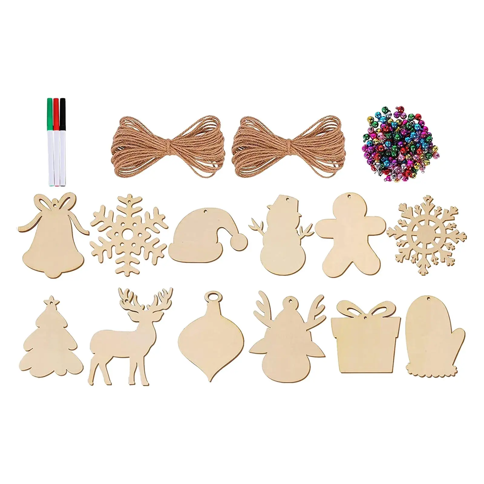 

24 шт. рождественские деревянные кусочки, украшения, вырезы, кулон, необработанные деревянные формы, деревянные украшения для творчества, зн...