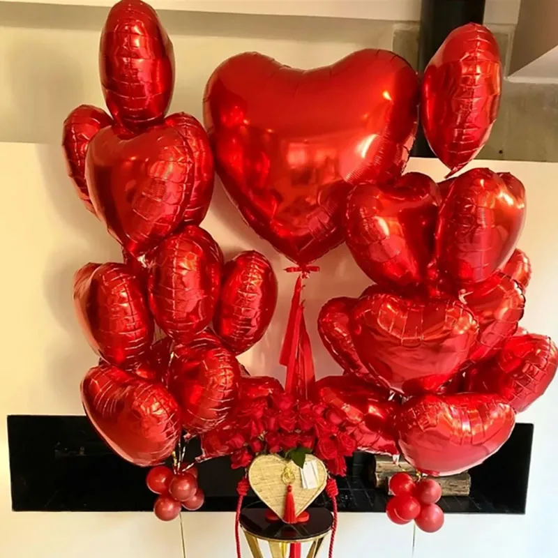 

Шары воздушные фольгированные в виде красных сердец, 18 дюймов, 10 шт.