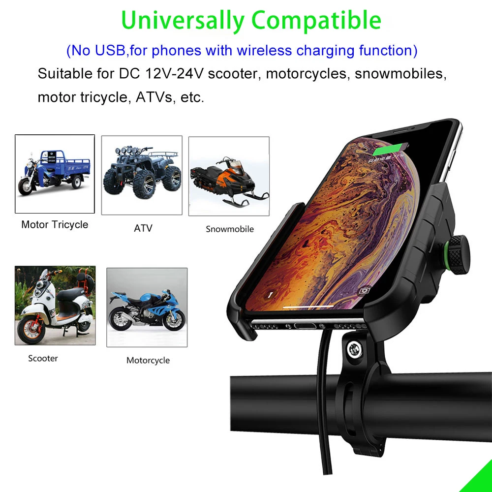 wireless charger for motorcycle smartphone mobile phone holder moto motor motorbike handlebar mount stand free global shipping
