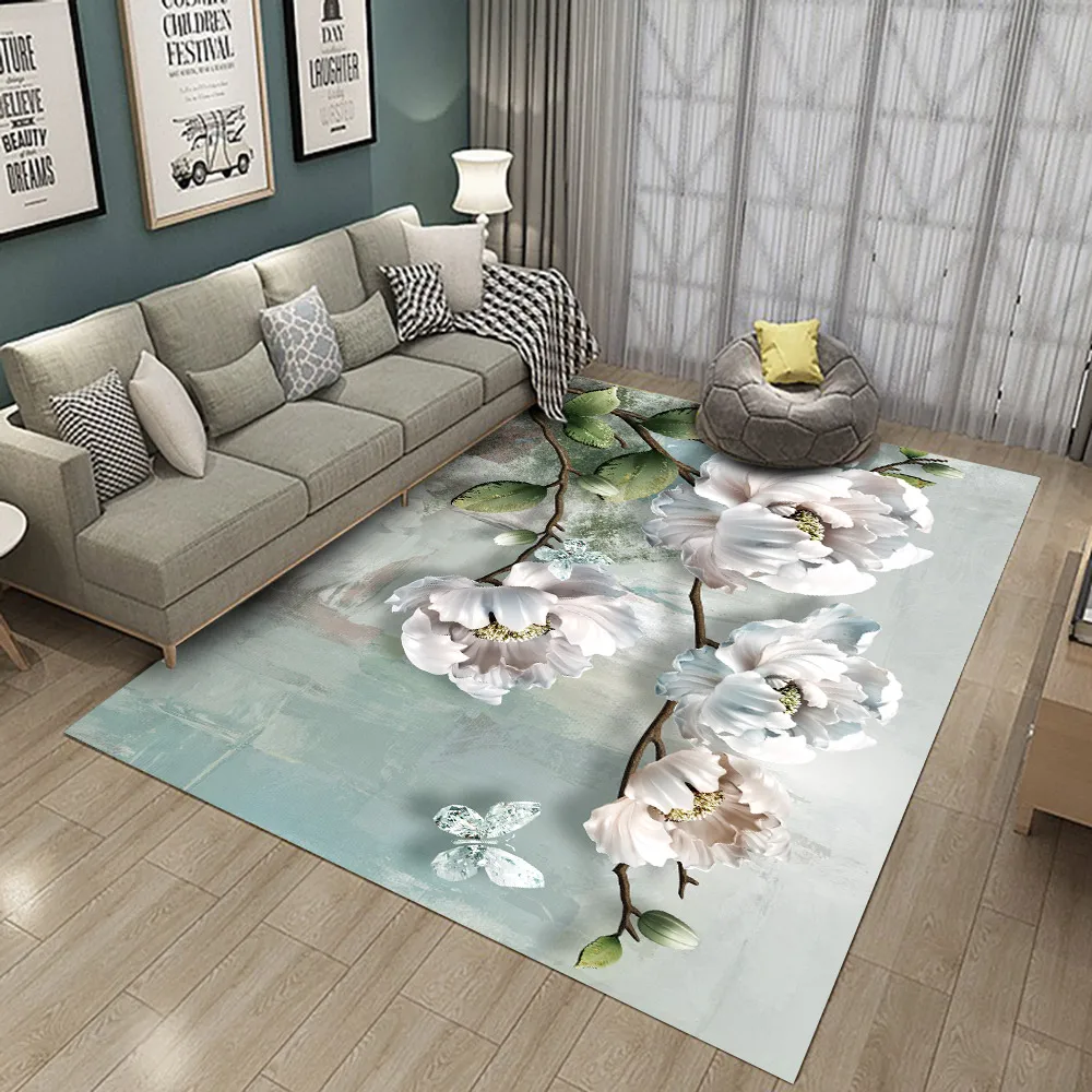 

Beautiful flowers 3D printing Floor mats Door mats Anti-slip mats Carpets Bedrooms Living rooms Home decoration
