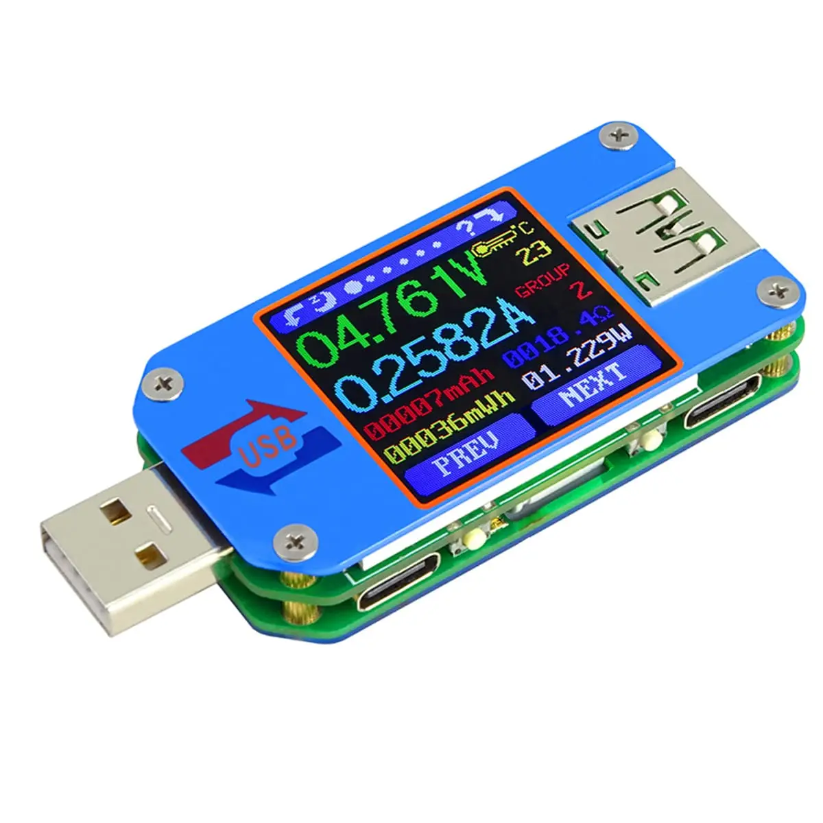 

UM25 UM25C Voltage and Current Meter USB 2.0 Type-C LCD Color Display Voltmeter Ammeter Battery Charging USB Tester